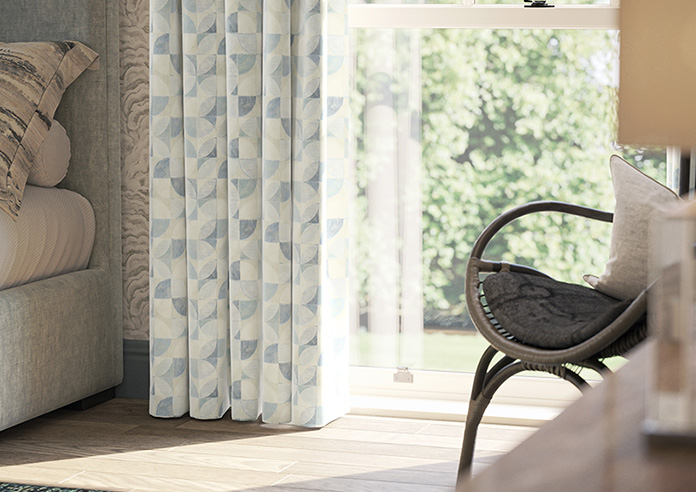 Mosaic Tile, Denim - Made to Measure Curtains - Image 5